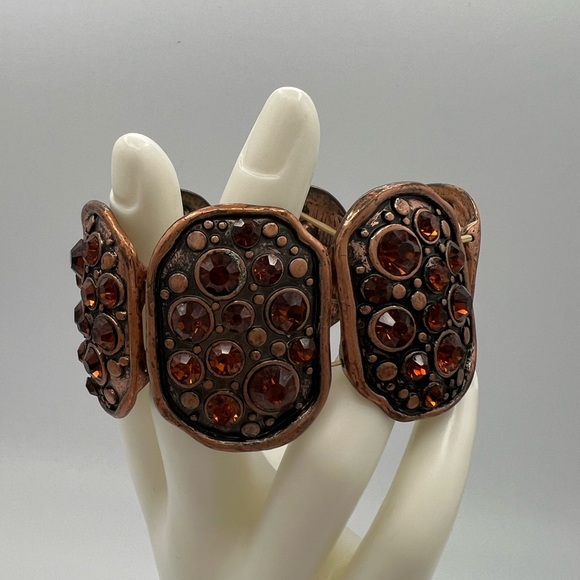 Vintage-Inspired Copper and Brown Gemstone Bracelet - Picture 5 of 7